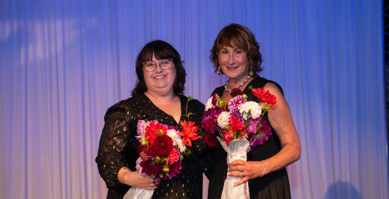 (L to R) Niki Morisson and Carol Fox, co-founders of See Chicago Dance and 2024 honorary co-chairs at the  See Chicago Dance 2024 Gala Community Celebration & Awards Presentation