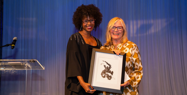 (L to R) Marla Philpot with 2024 Legacy Award Recipient Jan Bartoszek at the  See Chicago Dance 2024 Gala Community Celebration & Awards Presentation