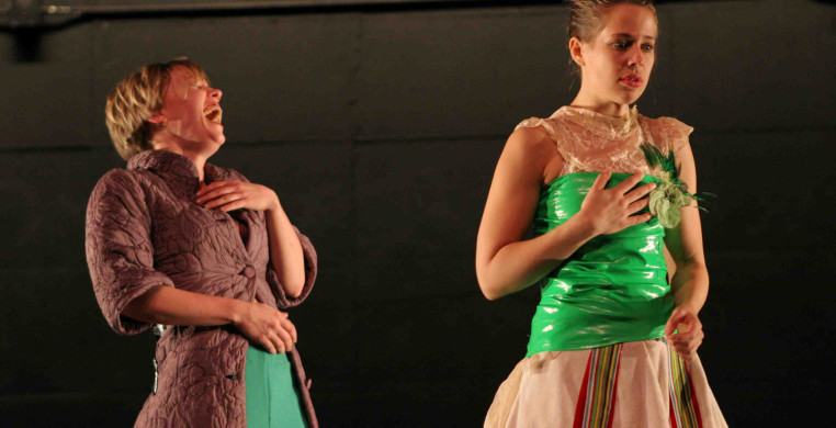 Toni Melaas and Megan Brunsvold in Alexandra Beller's "You Are Here" at Dance Theater Workshop in NYC