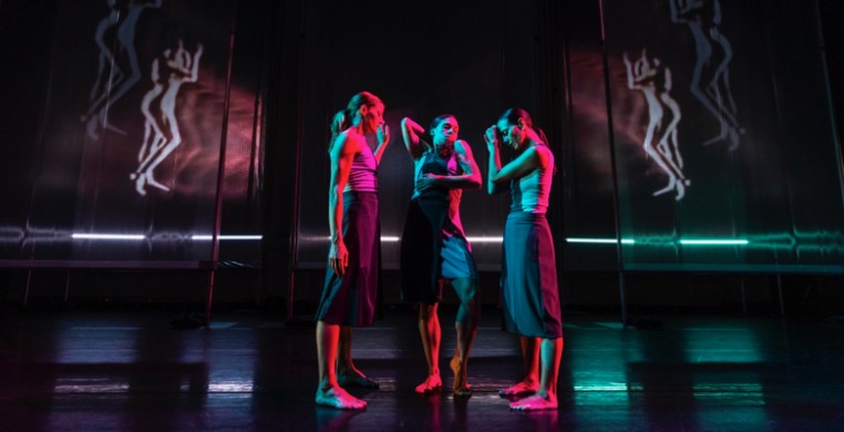 Meredith Dincolo, Jacqueline Burnett, and Robyn Mineko Williams in Echo Mine. Photo by Rachel Aka.