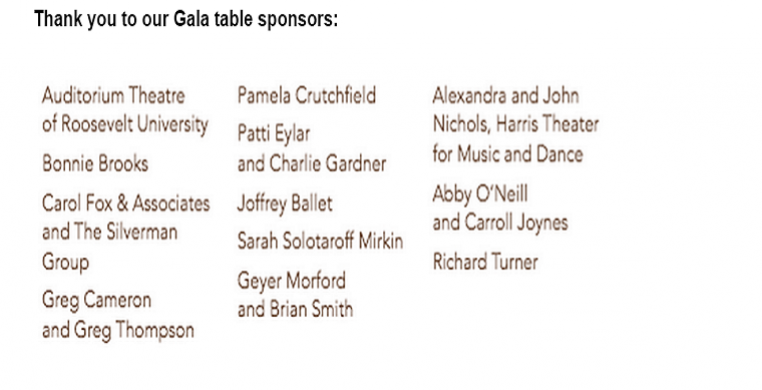 Table Sponsors