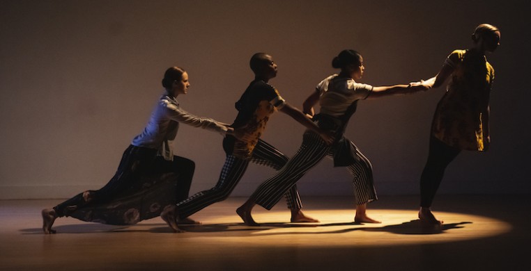 Company dancers from Winifred Haun & Dancers performing at Links Hall. Photo: Matthew Gregory Holllis
