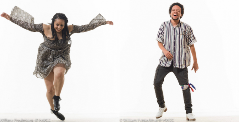 Tap dancers Ivy Anderson (left) and Izaiah Harris join M.A.D.D. Rhythms along with Caleb Jackson and Molly Sute. The tap dance company celebrates its 20th season in 2021. Photo by William Frederking.