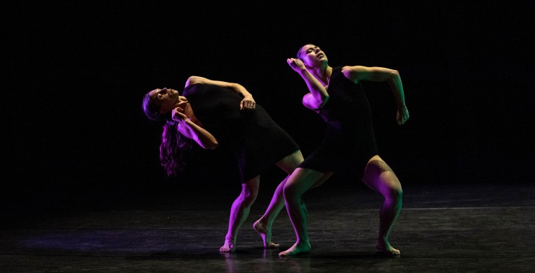 Jacqueline Burnett and Alyssa Allen performing B/olero by Ohad Naharin. Photo by Michelle Reid.