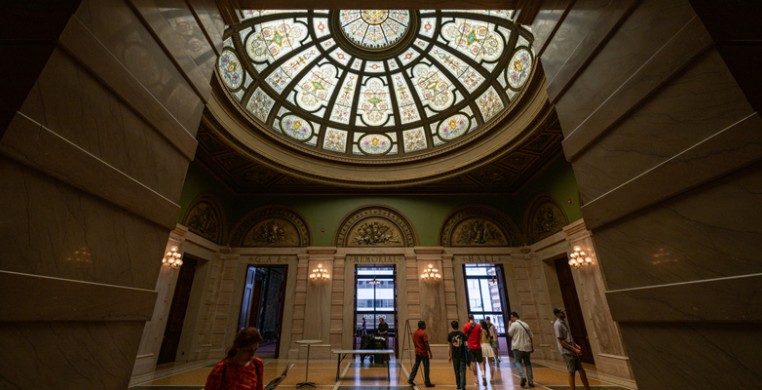 Tiffany Dome in the Grand Army of the Republic (G.A.R.) Hall at the Chicago Cultural Center