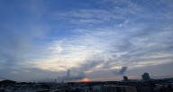 Summer Solstice 2023. Sunrise over the city of Yokohama in Japan facing the Pacific Ocean