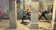 A screen shot from Hubbard Street Dance Chicago's season opener, "A Tale of Two," created by former company member Rena Butler and filmmaker Talia Koylass.