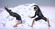 Video game technology used in David Middendorp's "Wereldleiders," (above) performed by Dutch company INTRODANS, blends 2-D and 3-D worlds. A recording was presented as part of the JOMBA! Contemporary Dance Experience. Photo Hans Gerritsen