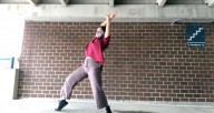 Julianna Hom performing her solo "AMERICANIZATION" in a parking garage. Screen shot courtesy of the artist