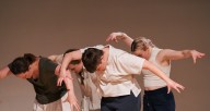 Vinny Haberman, Peyton Jones, Madison Meade and Amanda Milliganperform choreography by Mariah Eastman in "Inclined to Decline"; Photo by Michelle Reid