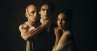 The Joffrey Ballet's Stefan Goncalvez, José Pablo Castro Cuevas and Amanda Assucena in "Frankenstein"; Photo by Todd Rosenberg